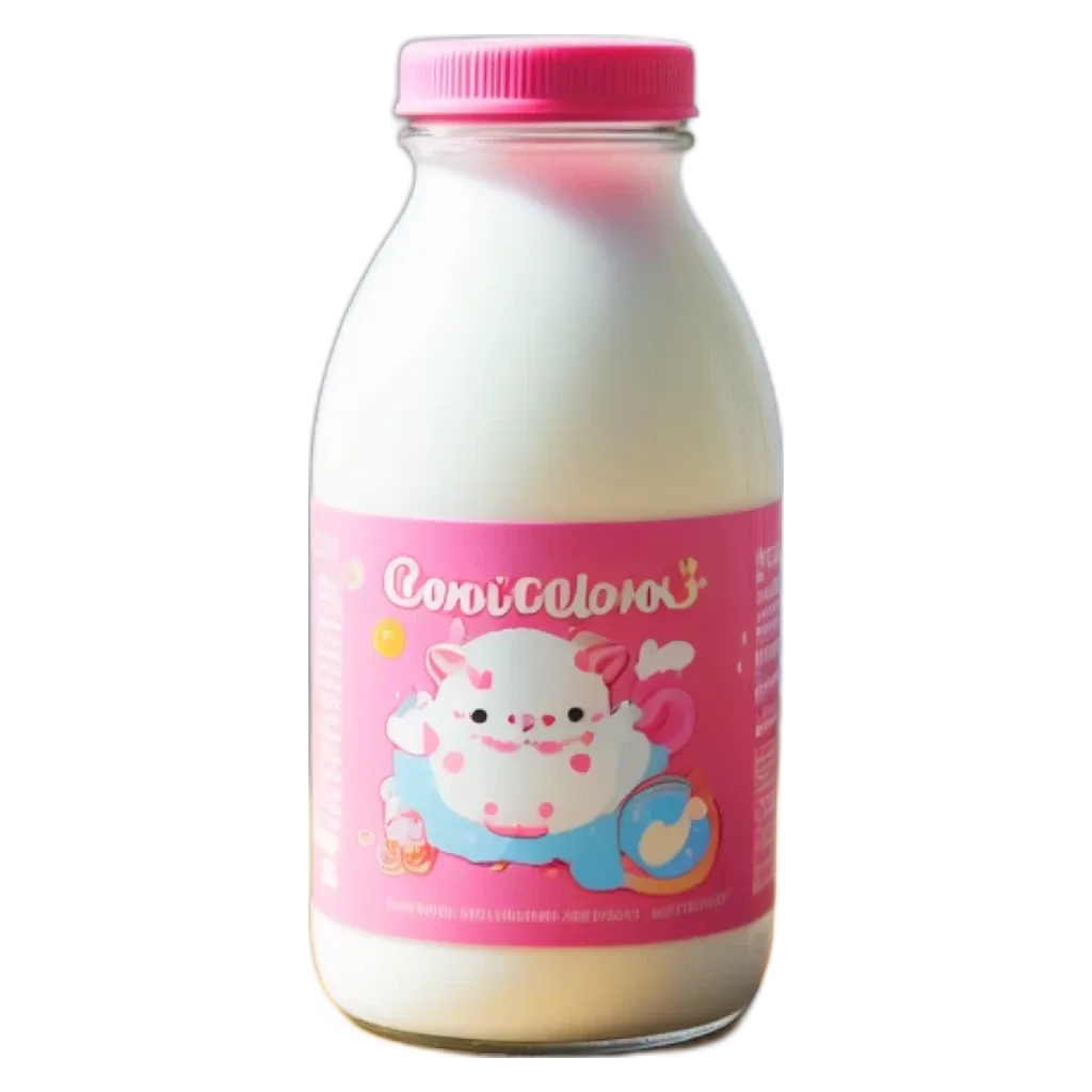 a cat with the word comicola on it's bottle.