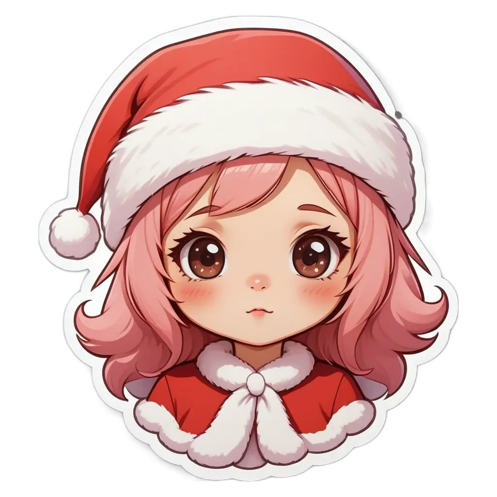 A girl with a red hat and a white coat.