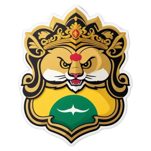 A mascot with a yellow and green color scheme.