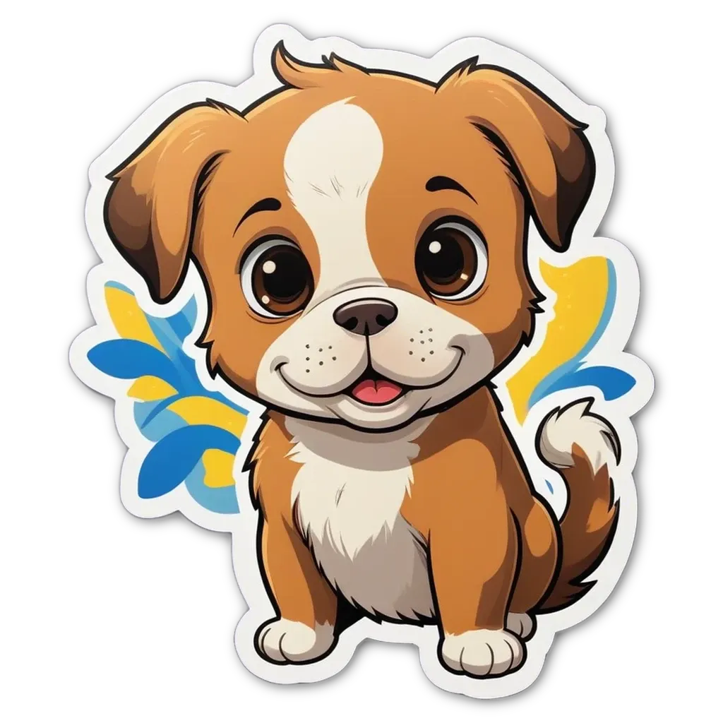 A cartoon dog with a black background.