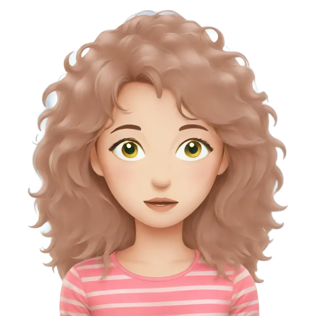 A girl with a pink and white striped shirt looking at the camera.