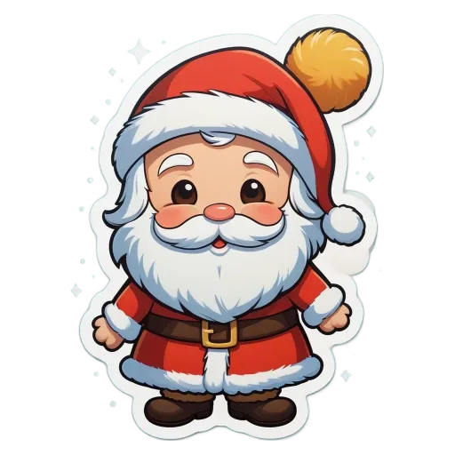 A Santa Claus with a red top and white beard.