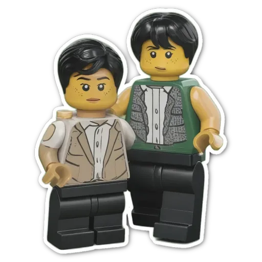 Two legos of opposite genders that say same gender.