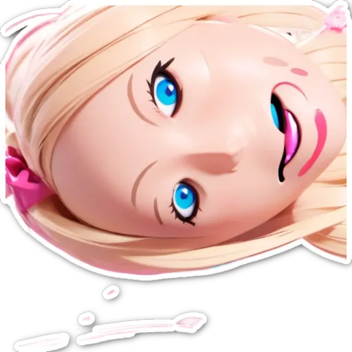 A sticker of a girl's face showing only her eyes.