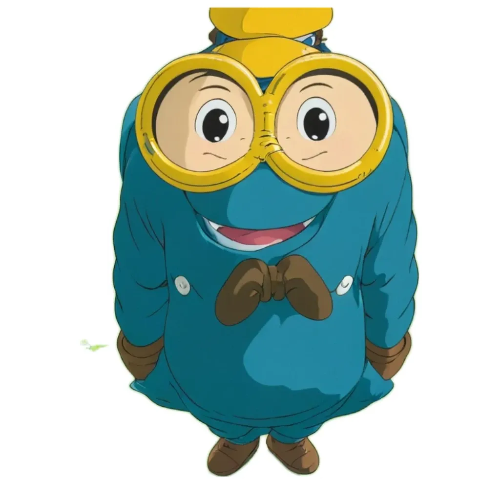 A cartoon character wearing glasses and a blue outfit.