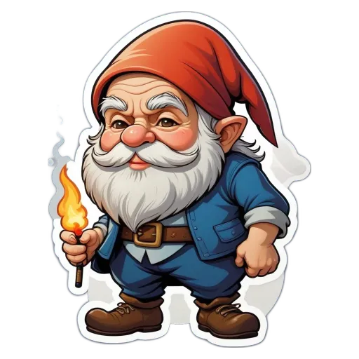 A fire is burning in a fireplace and a cartoon character is holding a match.