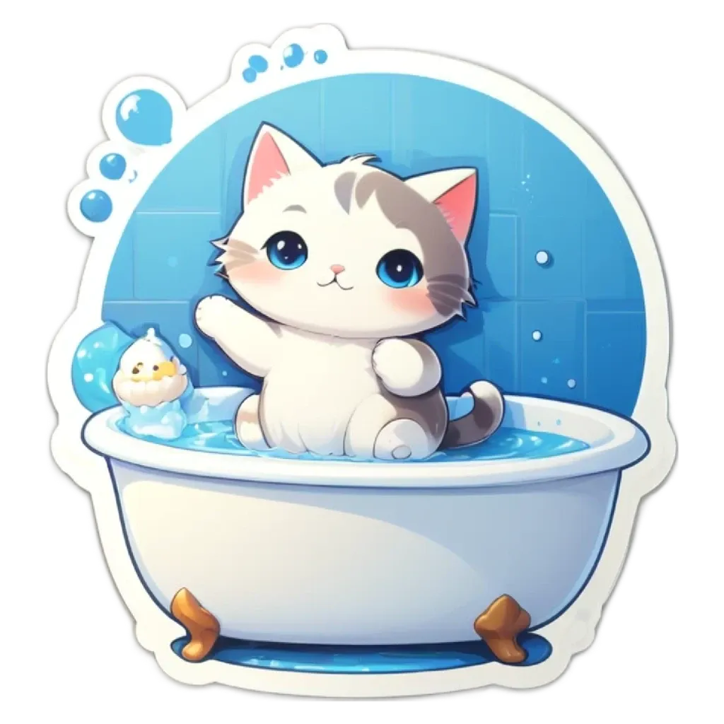 A cat in a bathtub with a rubber ducky.