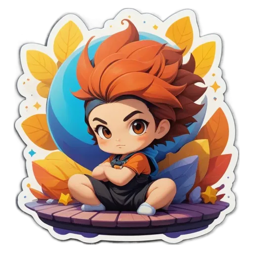 A boy is sitting with his arms crossed and wearing a backpack.