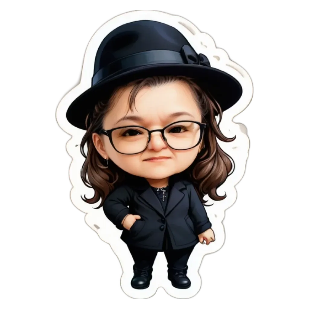 A girl wearing a hat and glasses is standing with her hands in her pockets.