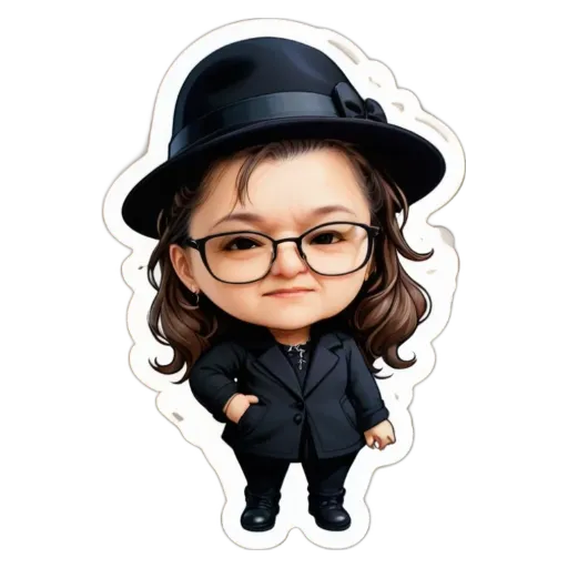 A girl wearing a hat and glasses is standing with her hands in her pockets.