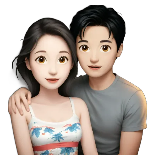 A couple is hugging in a picture.