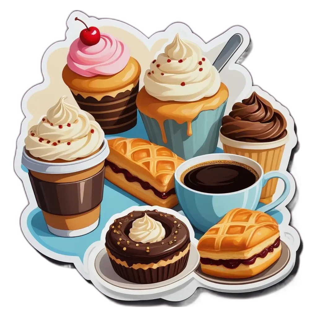 A collection of desserts including cupcakes, donuts and pastries.