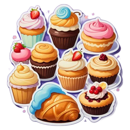 A collection of cupcakes with different flavors and colors.