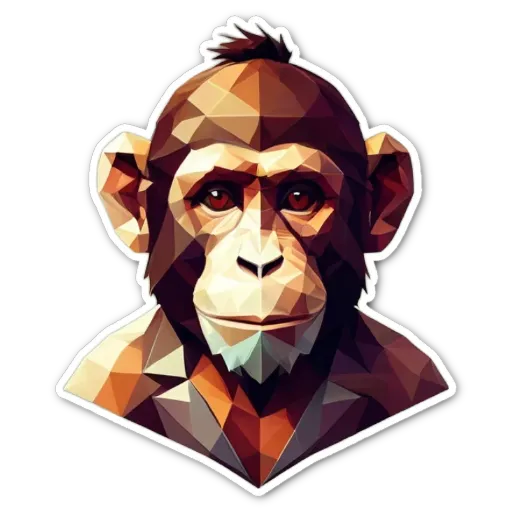 A sticker of a monkey's face.