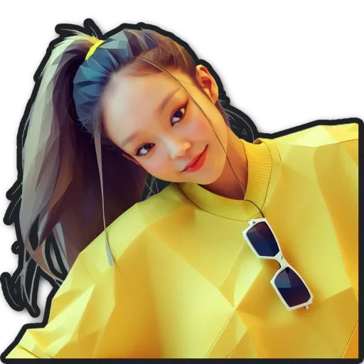 A girl wearing a yellow shirt and sunglasses.