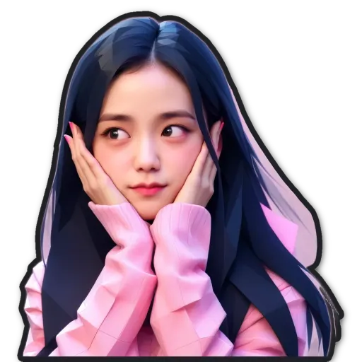 A young girl with long hair wearing a pink sweater.