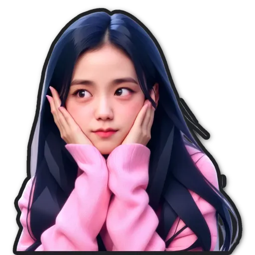 A young girl wearing a pink sweater.