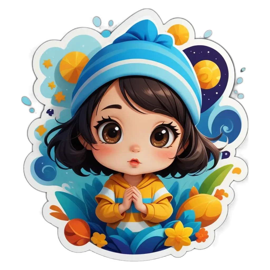 A girl wearing a hat with a flower on it.