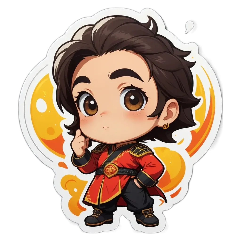 A girl thinking sticker is displayed on a black background.