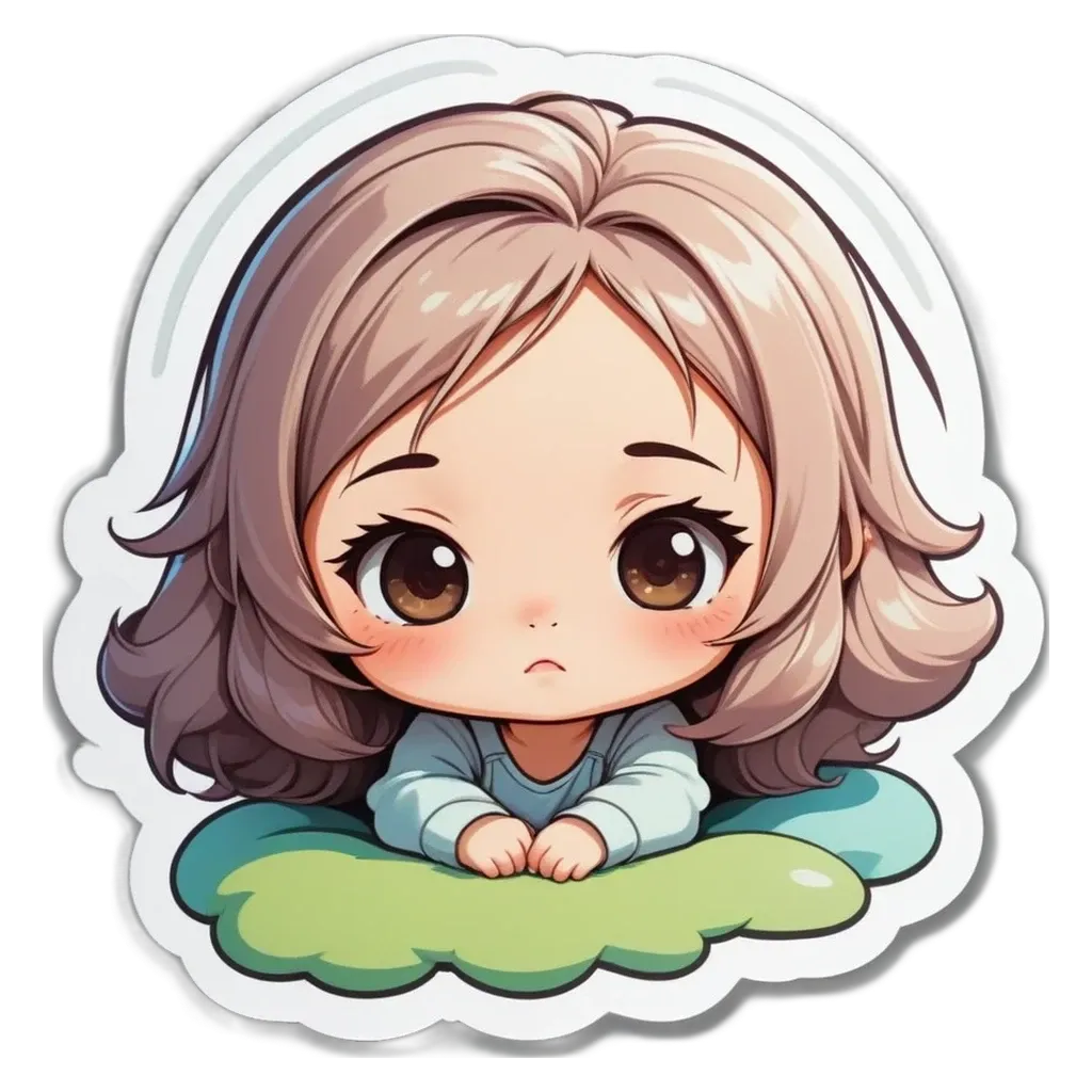 A girl with a sticker on her that is crying.