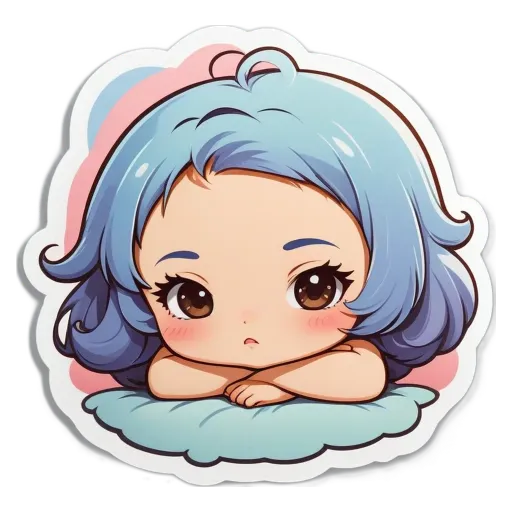 A girl with blue eyes and a pink or purple background.