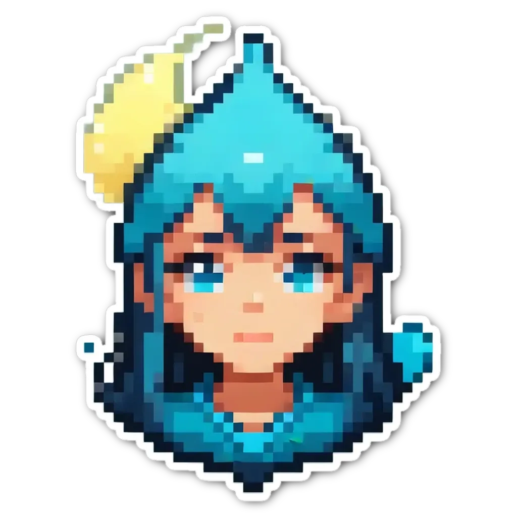 A girl's face is shown with blue eyes and a black background.