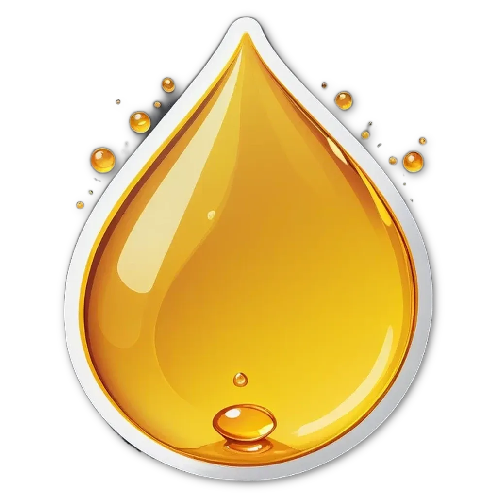 An image of a drop of oil with bubbles on top.