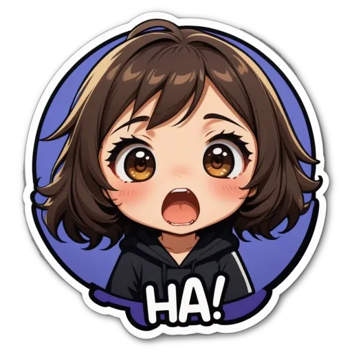 A girl with a mouth wide open sticker.