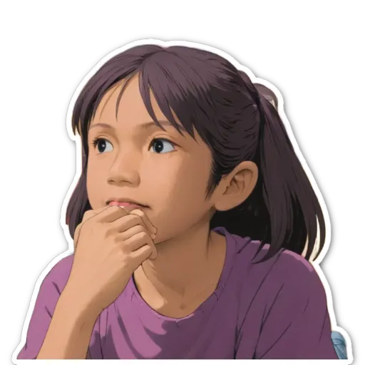 A girl is thinking really hard.