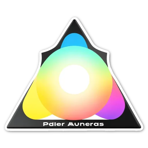 A sticker of a color wheel with the name Paleraures.