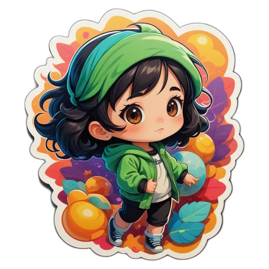 A girl is walking past a plate of fruit.