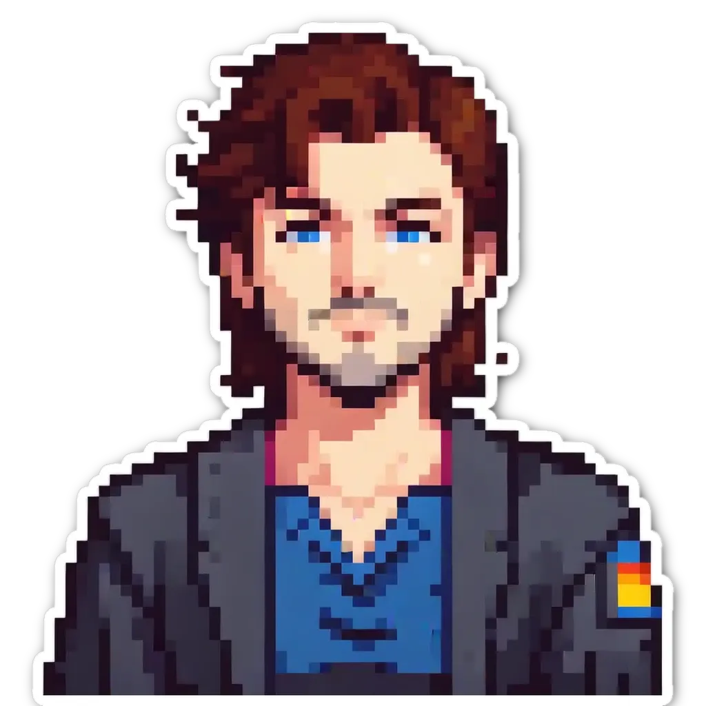 A man in a blue button down shirt and a grey jacket with a toothbrush in his mouth.