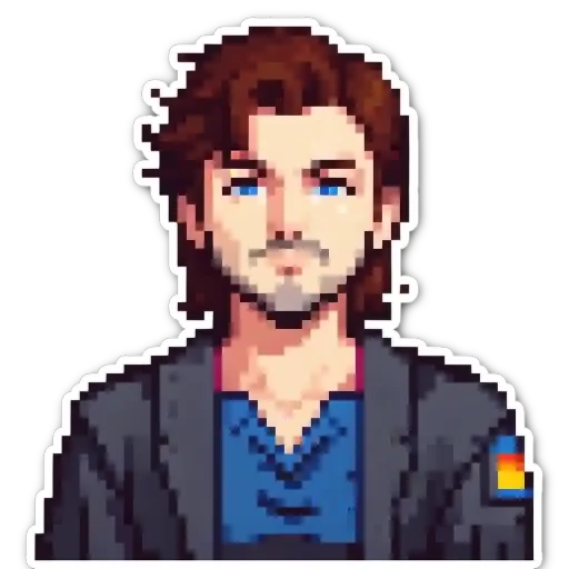 A man in a blue button down shirt and a grey jacket with a toothbrush in his mouth.