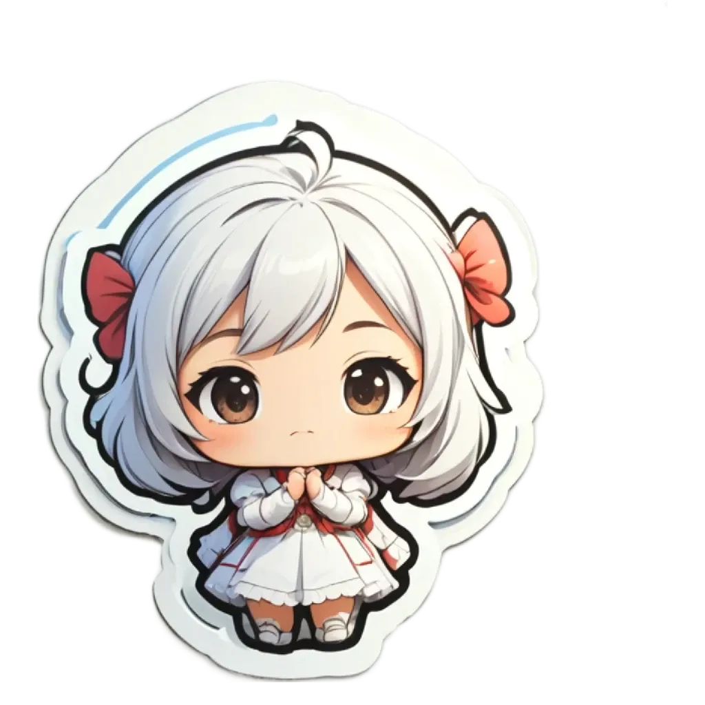 A girl with a bow on her head is praying.