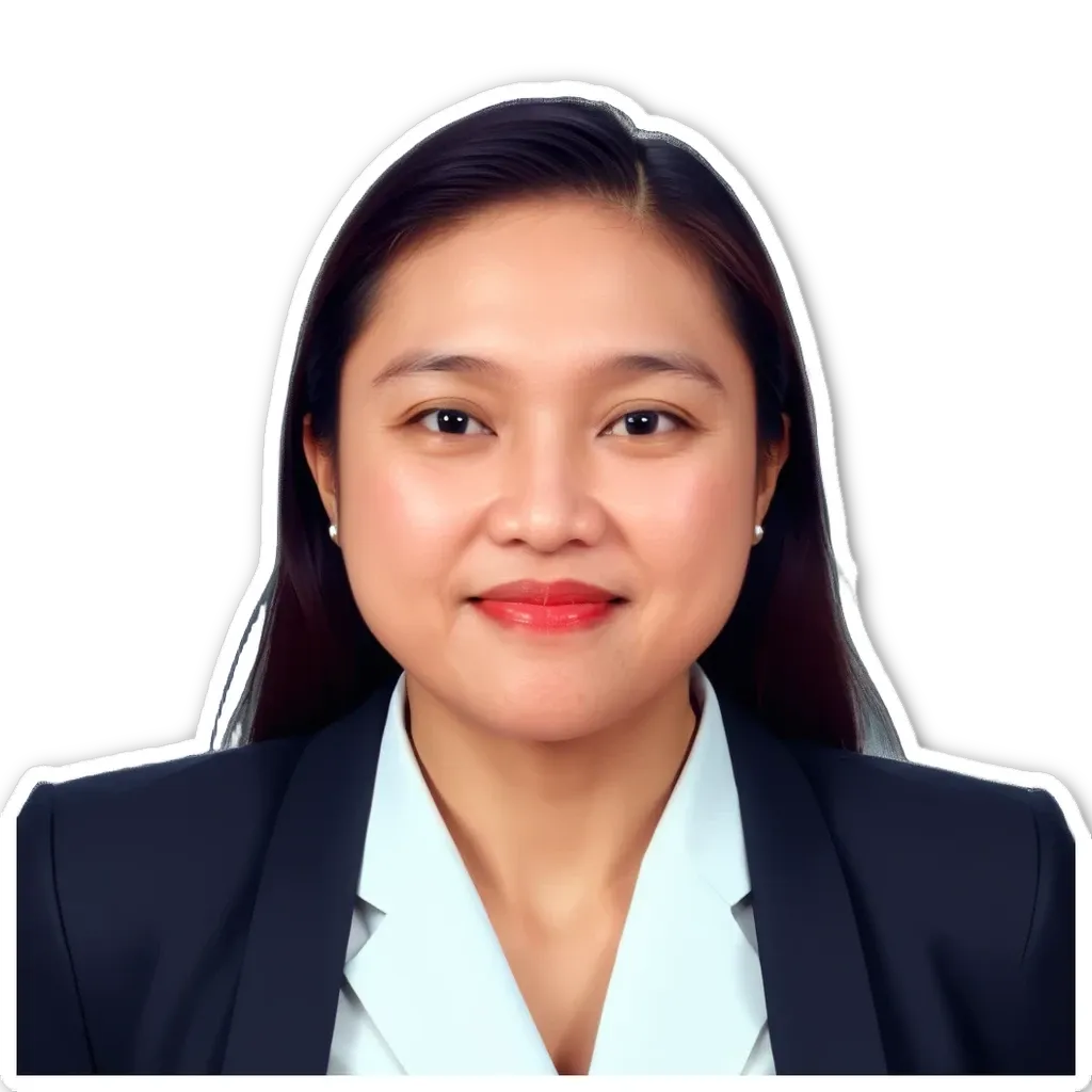 A woman wearing a suit is smiling.