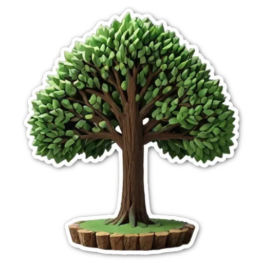 A tree graphic is surrounded by a black background.