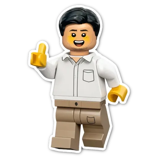 A lego man giving a thumbs up.