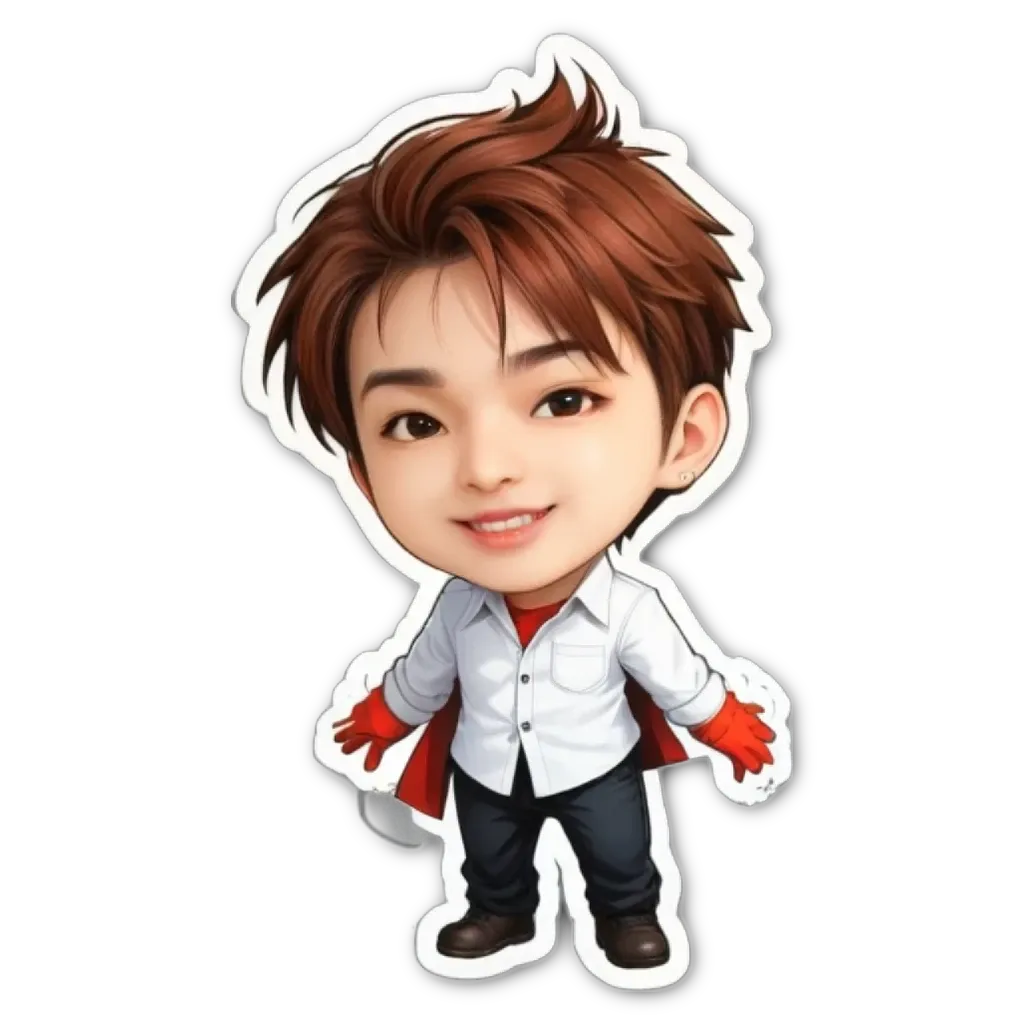 A boy wearing a white shirt and red gloves who is also wearing a cape that says Taekwondo.