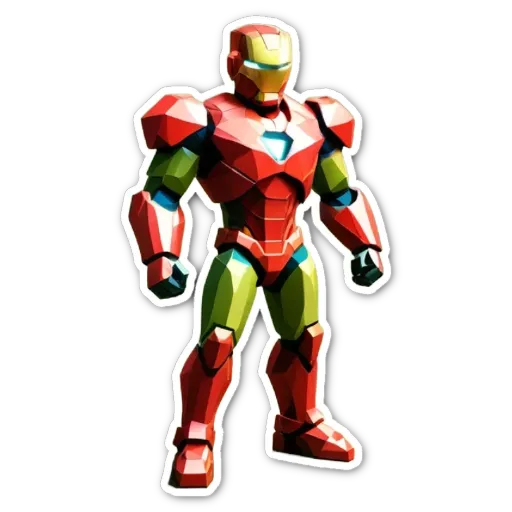 A red and yellow stucture representing a robot.