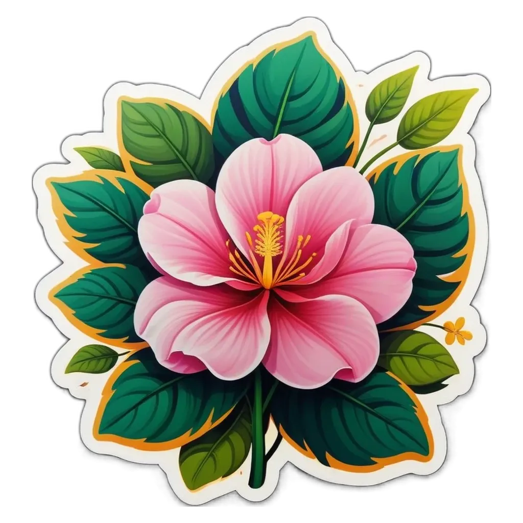 A flower with a big pink center on a black background.