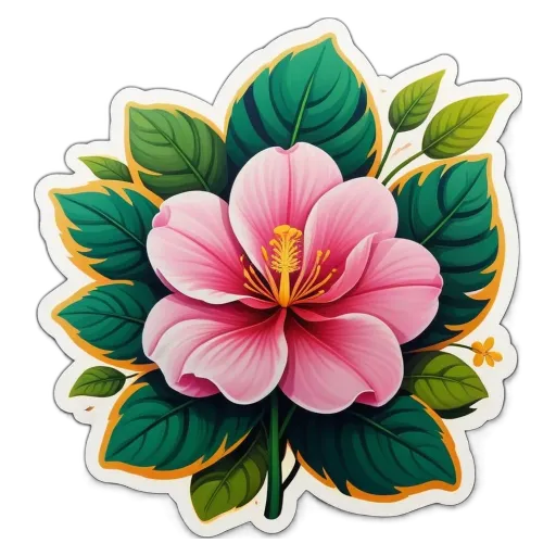 A flower with a big pink center on a black background.