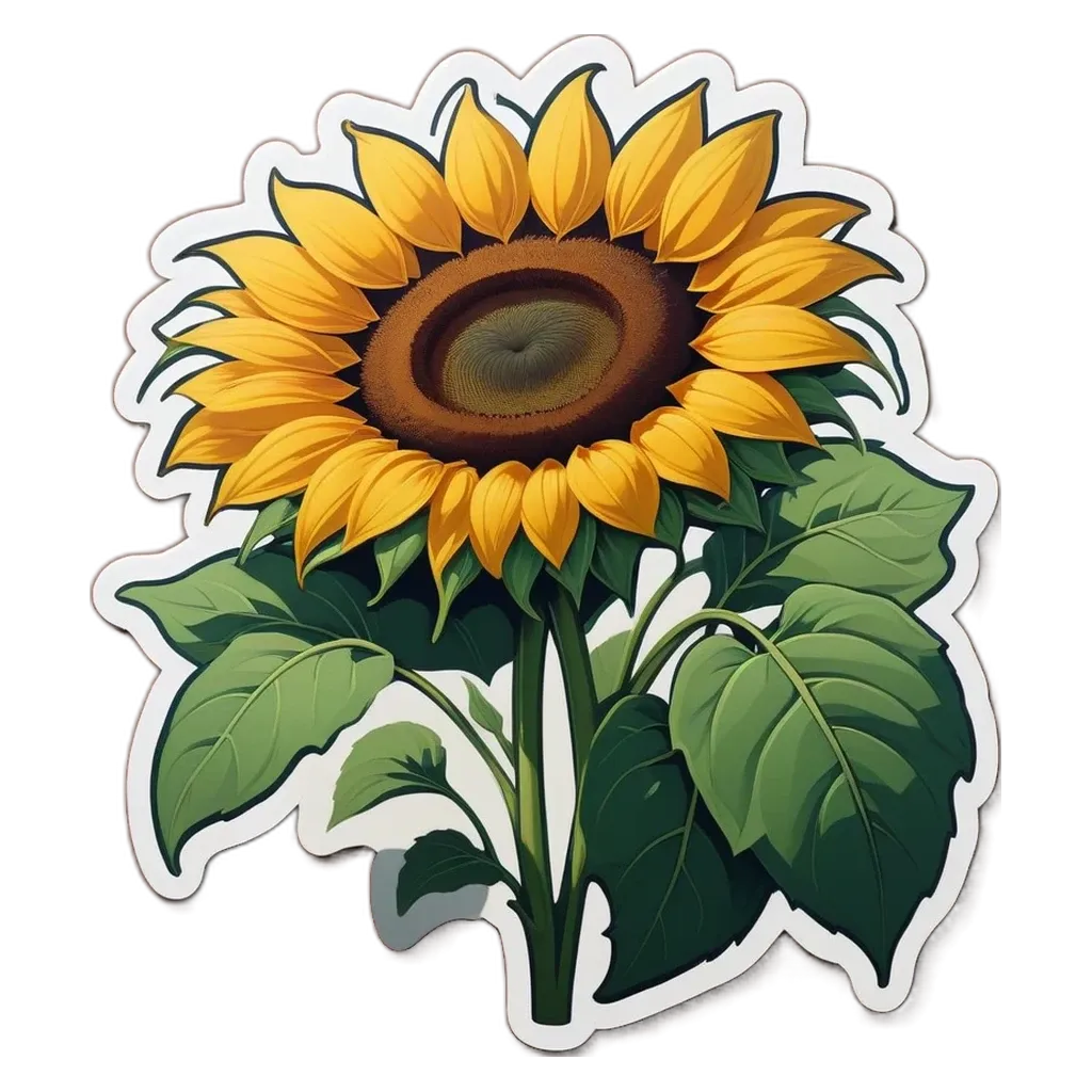 A cartoon depiction of a sunflower with its petals and sepals.