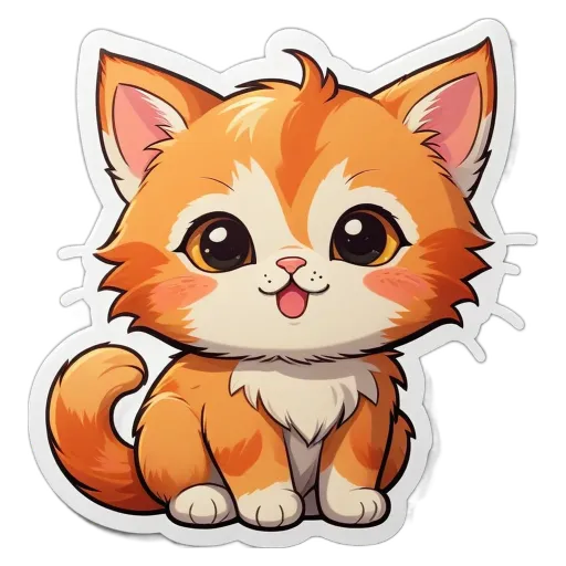 A cartoon cat with a big smile and open mouth.