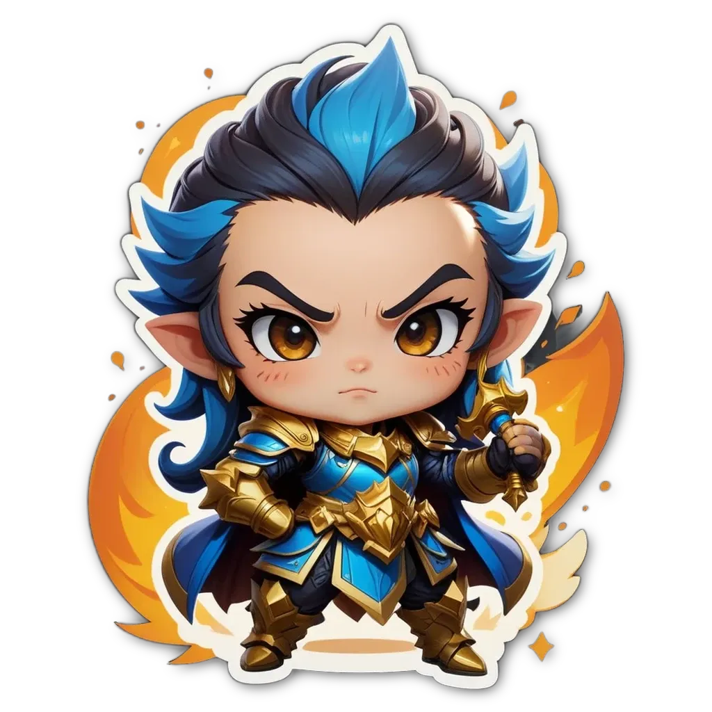 A character from a video game that is holding a sword.