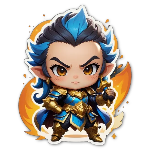 A character from a video game that is holding a sword.