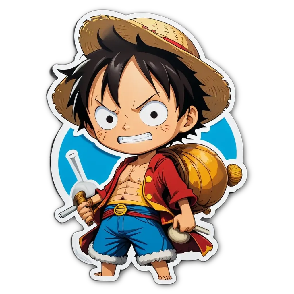 A boy is shown with a big smile on his face and a big bag on his shoulder.