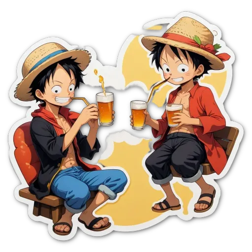 A boy drinking from a can with another boy.