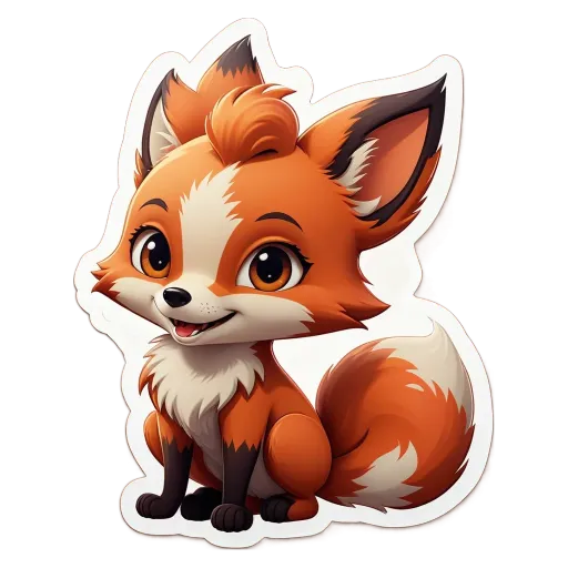 A cartoon image of a fox with a black face.