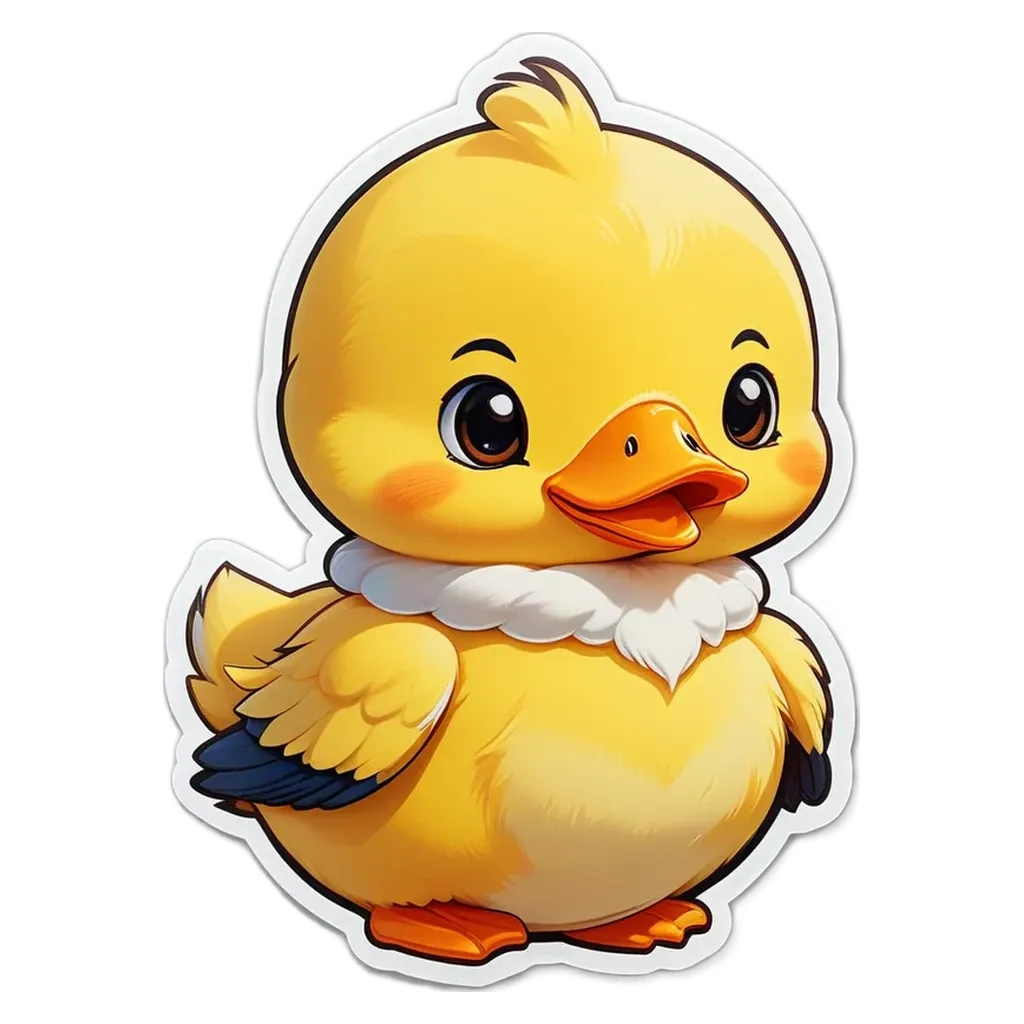 A duck with a big smile on its face.