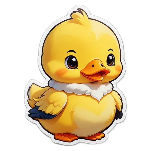 A duck with a big smile on its face.